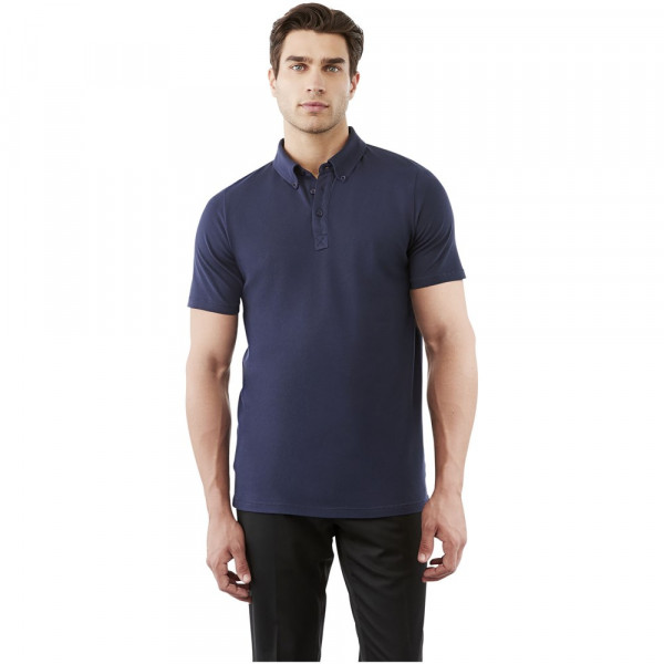 Atkinson button-down heren polo met korte mouwen
